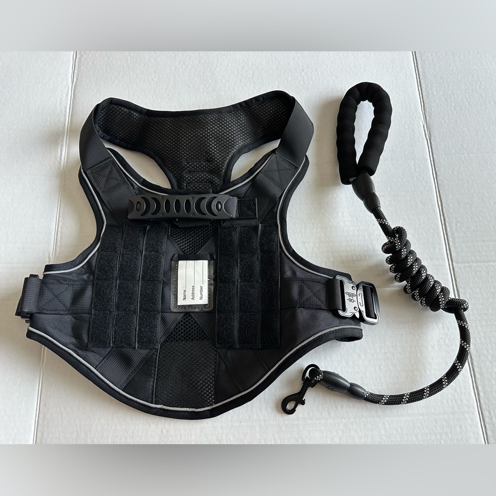 Tactical Dog Harness. No Pull Adjustable Easy to Control Pet Harness with Handle